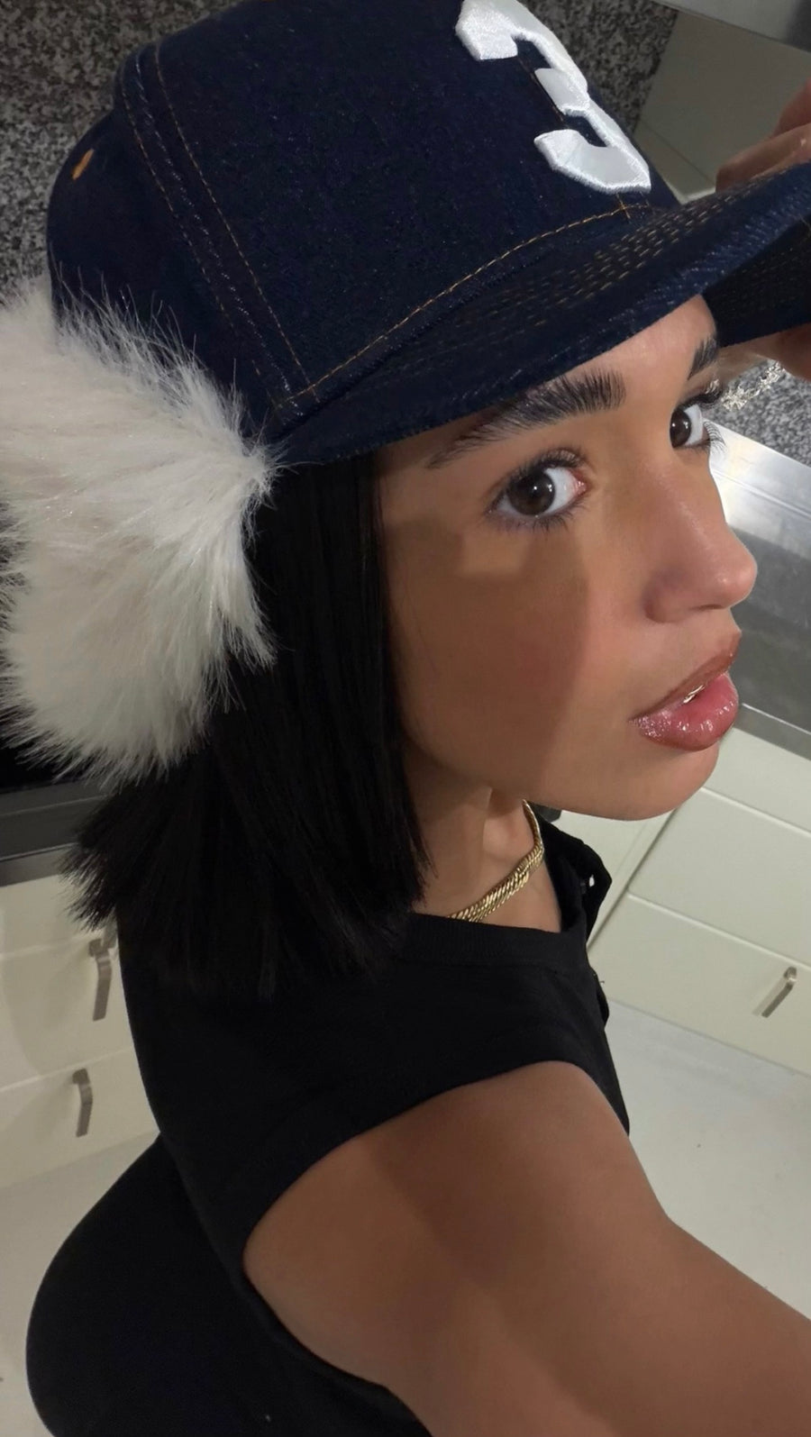 Roux Project : daisybirchall wearing nova denim cap close
