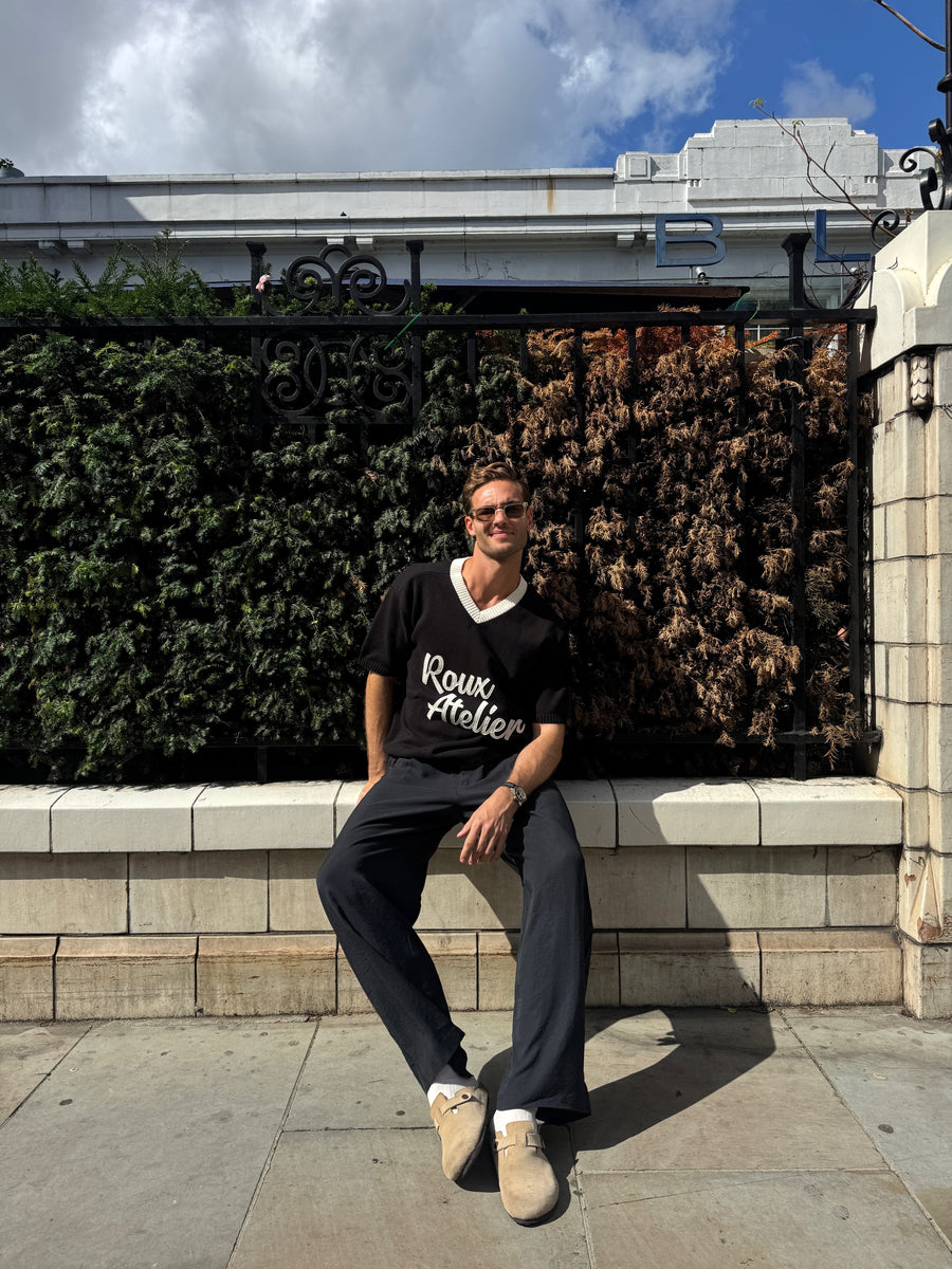 Roux Project : tobias wearing roux project haute knit